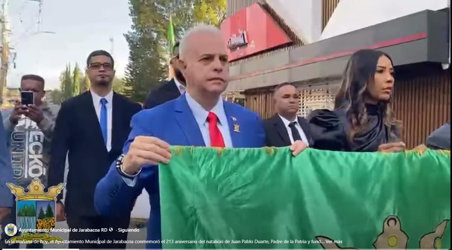 El Ayuntamiento Municipal de Jarabacoa conmemoró el 213 aniversario del natalicio de Juan Pablo Duarte.